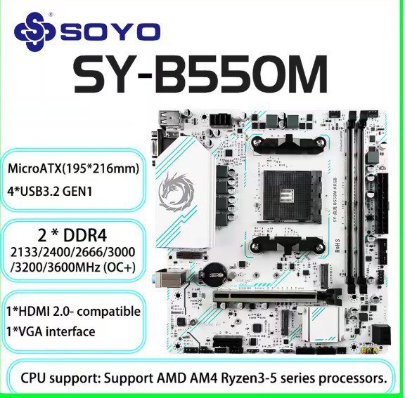 Placa Mãe Soyo B550M Eternal PCI 4.0 ARGB 🛒