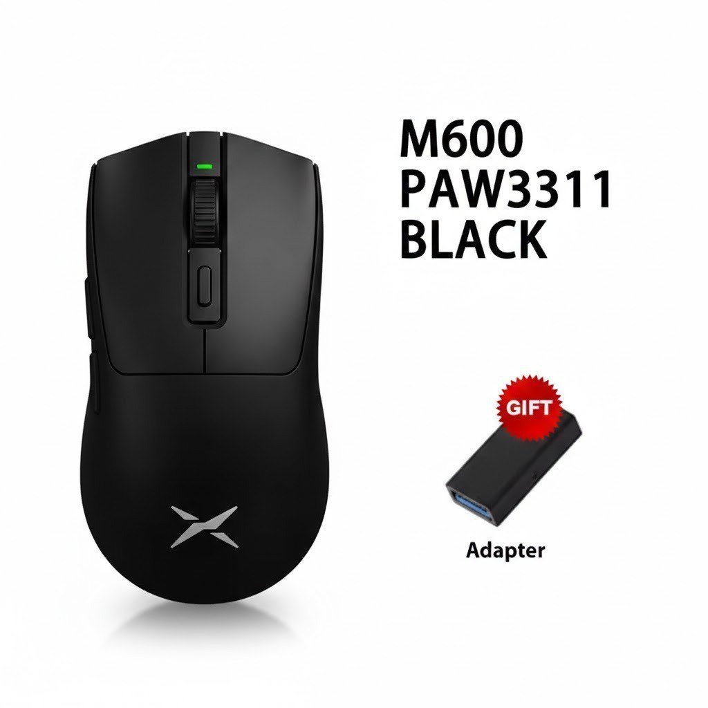 Mouse Gamer Delux M600 Sem Fio Sensor PAW3311 - PRETO 🛒