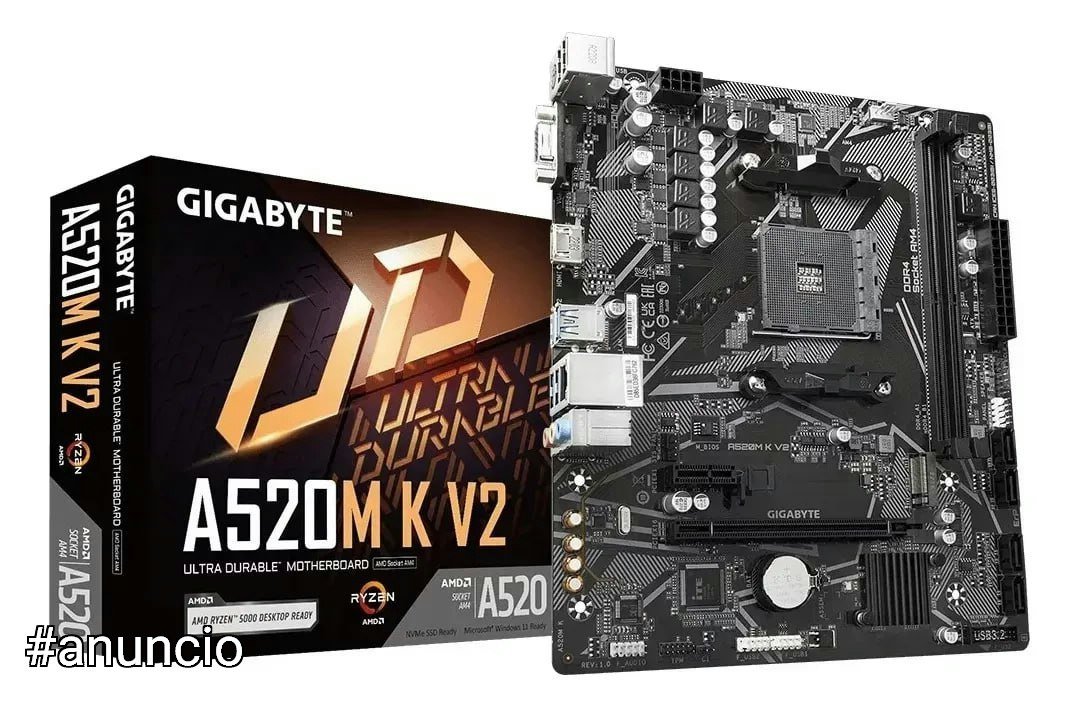 Placa Mãe A520M K V2 AMD AM4 MATX DDR4 Gigabyte Cor Preto 🛒