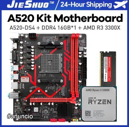 JIESHUO A520M Conjunto de CPU da Placa-Mãe AM4 Kit Ryzen 🛒