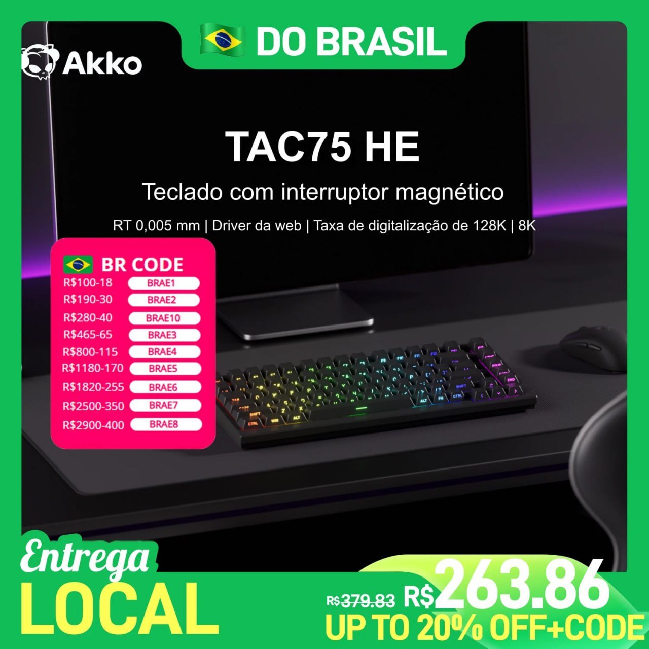 Akko TAC75 HE 75% Teclado Magnético 🛒