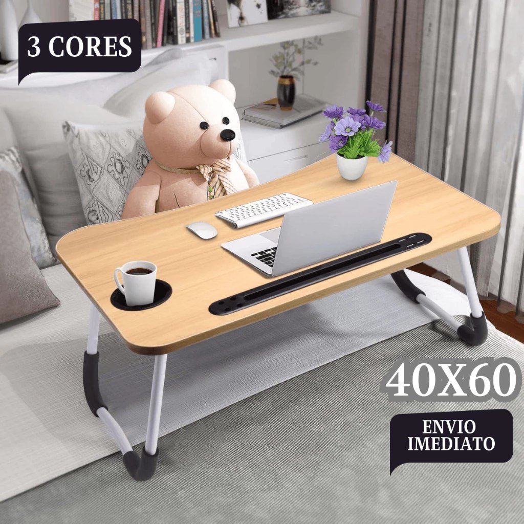 Mesa P/ Notebook Suporte Dobrável Cama Sofá Trabalho Laptop Home Office 🛒