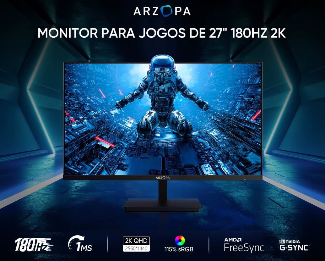 Monitor Arzopa M1RC 27" 180Hz QHD 2K 🛒