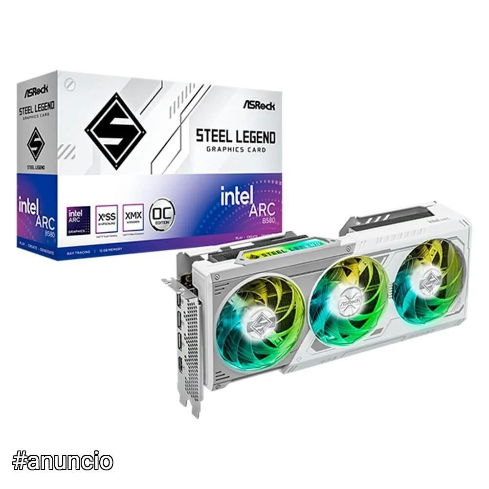 Placa de Vídeo ASRock Intel Arc B580 Steel Legend 12G OC 🛒