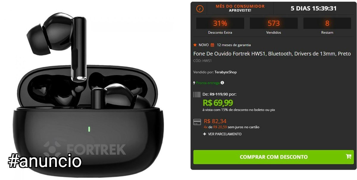 Fone De Ouvido Fortrek HWS1 Bluetooth 🎧