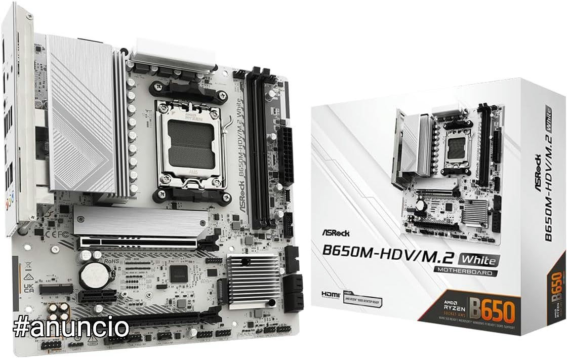 ASRock Placa-mãe B650M-HDV M.2 Micro-ATX AM5 branca 🛒