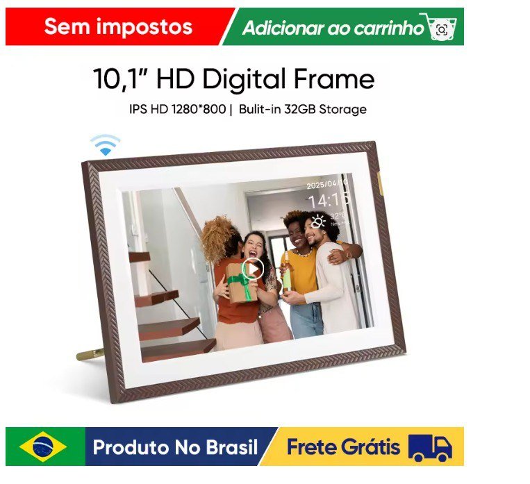 Quadro Digital ARZOPA WiFi 10.1 polegadas 🛒