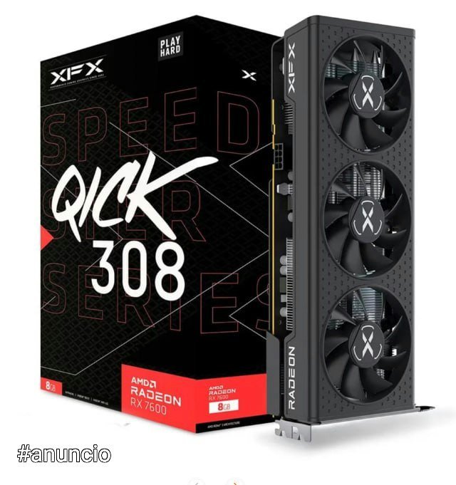 Placa de Vídeo XFX AMD Radeon RX 7600 Series Graphics Cards, 8GB GDDR6 - RX-76PQICKBY 🛒
