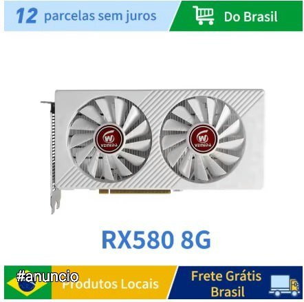 Placa de Vídeo RX 580 8GB VEINEDA BRANCA 🛒