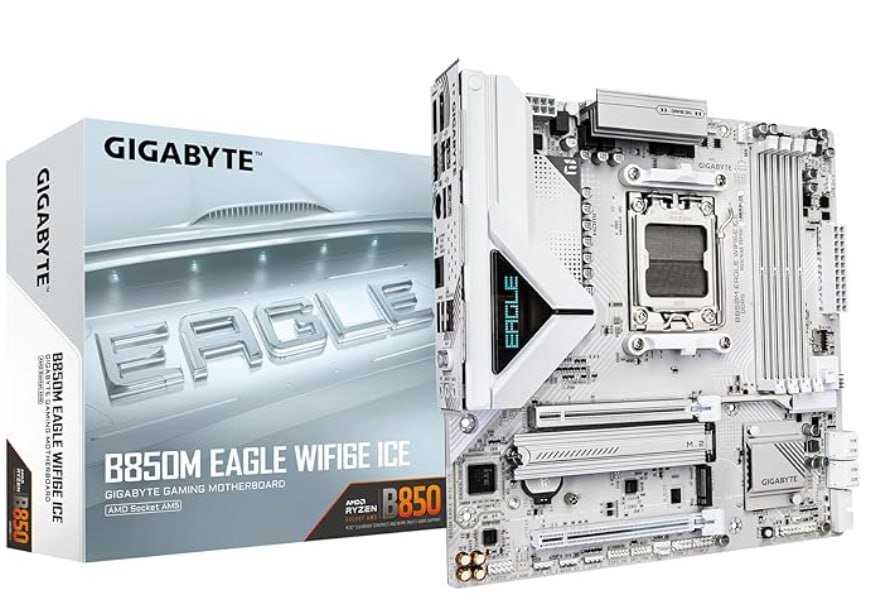 GIGABYTE Placa-mãe B850M Eagle WIFI6E ICE AMD AM5, M-ATX 🛒