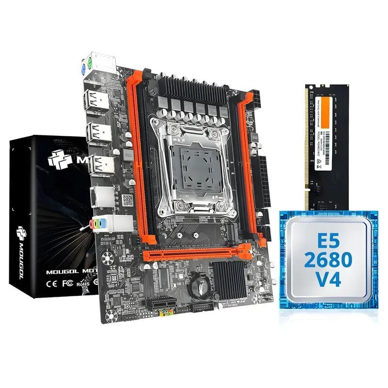 Kit De Placa-Mãe MOUGOL X99 + Intel Xeon E5 2680 V4 🛒