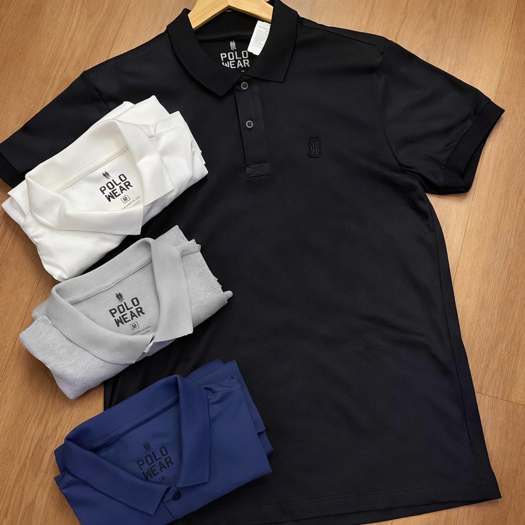 Polo Lisa Suedine Premium Polo Wear Preto 🛒