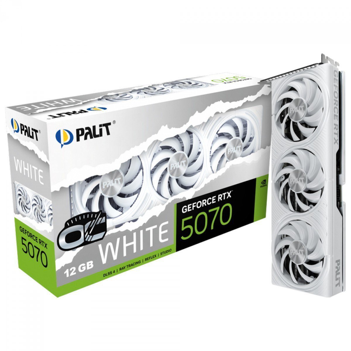 Placa de Vídeo Palit NVIDIA GeForce RTX 5070 White OC, 12GB, GDDR7, DLSS, Ray Tracing 🛒