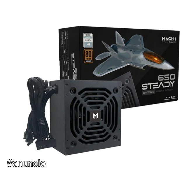 Fonte Pichau MACH1 Steady, 650W, 80 Plus Bronze, PFC Ativo 🛒