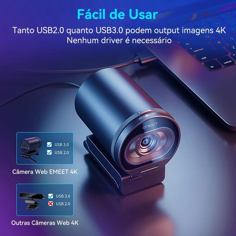 Webcam 4K EMEET (4K30 ou FHD60) 🛒