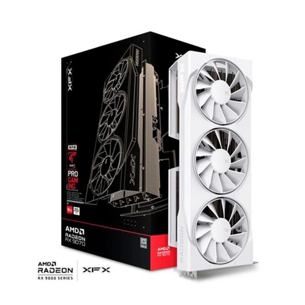 Placa De Video Xfx Swift Rx 9070 Oc White Triple Fan Gaming Edition With Amd Radeon 16GB Gddr6 Hdmi 3Xdp Rdna 4 Rx 97Swfb3W9 🛒