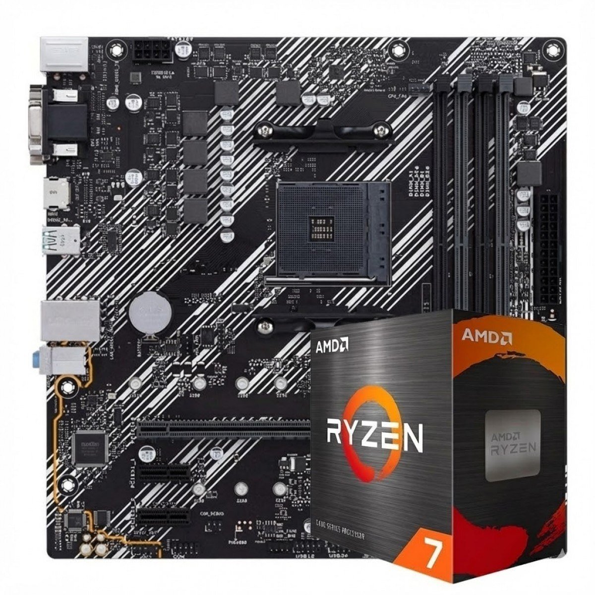 Kit Upgrade Ryzen 7 5700X + Placa Mãe Chipset A520 🛒