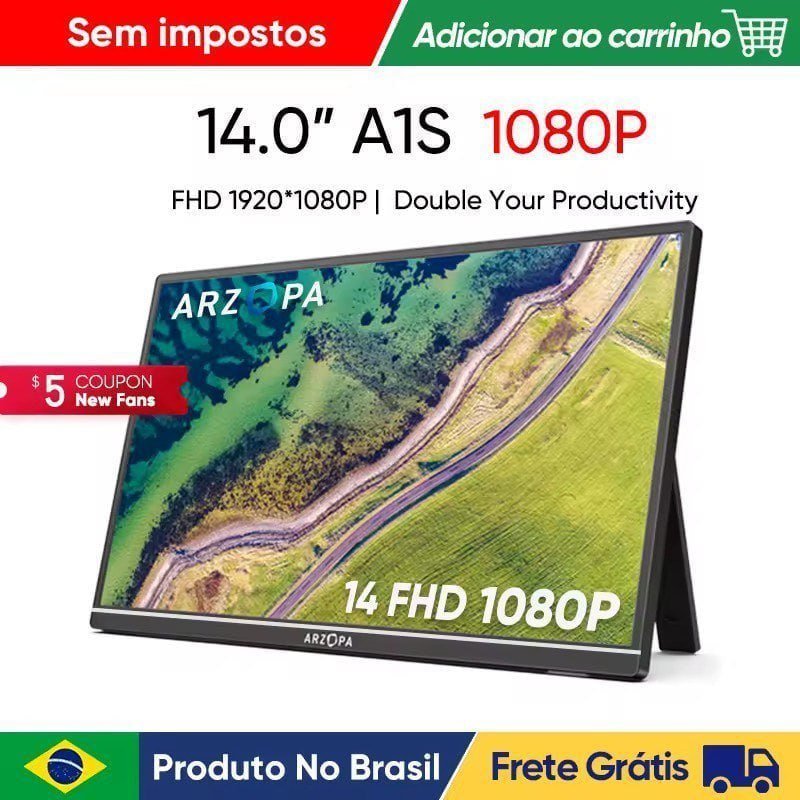 Monitor Portátil IPS Arzopa A1S 14" FHD 🛒