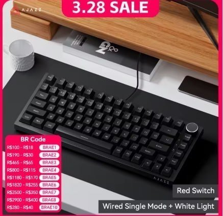 Ajazz AK820 PRO ARGB White Teclado Mecânico 🛒