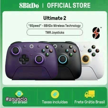 Controle 8BITDO Ultimate 2 TMR Joystick + Dock 🎮