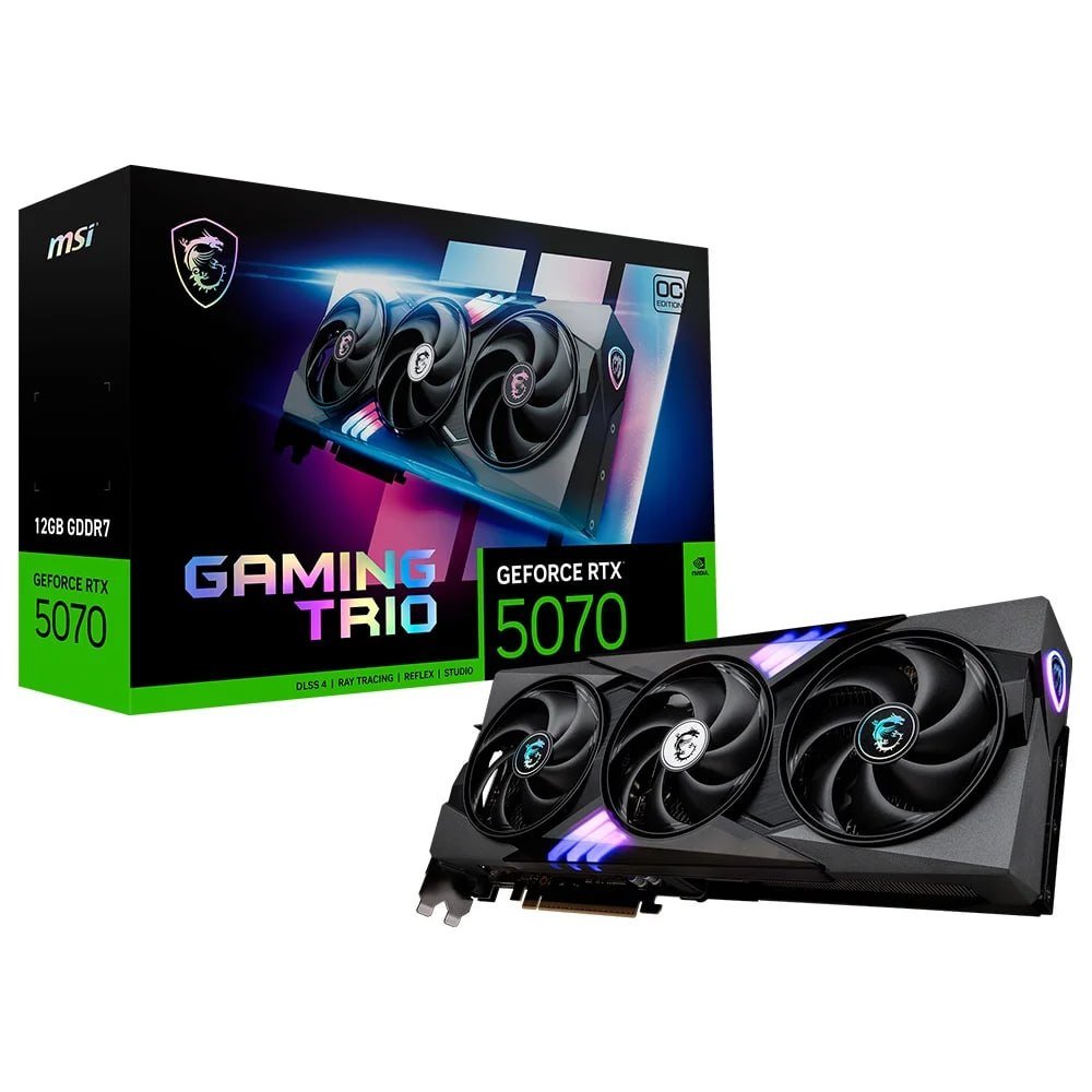 Placa de Vídeo MSI RTX 5070 Gaming Trio OC NVIDIA GeForce, 12GB GDDR7, 192-bit 🛒
