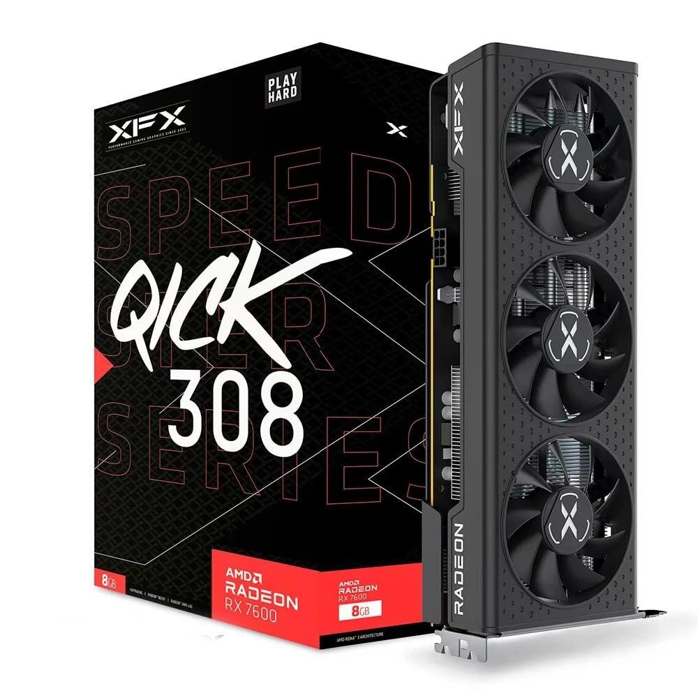 Placa de Vídeo RX 7600 Series Graphics Cards XFX AMD Radeon, 8GB GDDR6 RX-76PQICKBY 🛒