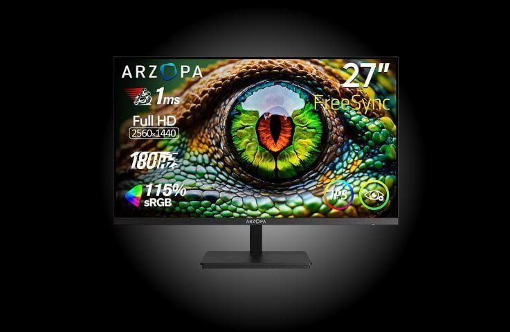 Monitor Gamer Arzopa 27" QHD Fast IPS 180Hz 1Ms 🛒