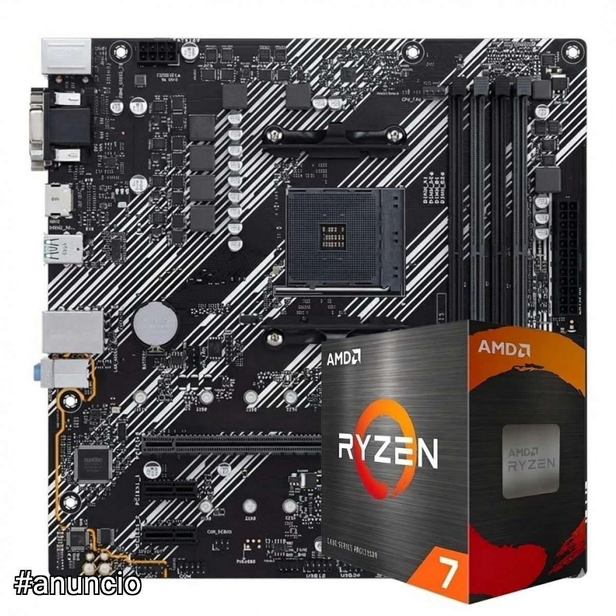 Kit Upgrade Ryzen 7 5700X + Placa Mãe Chipset A520 🛒