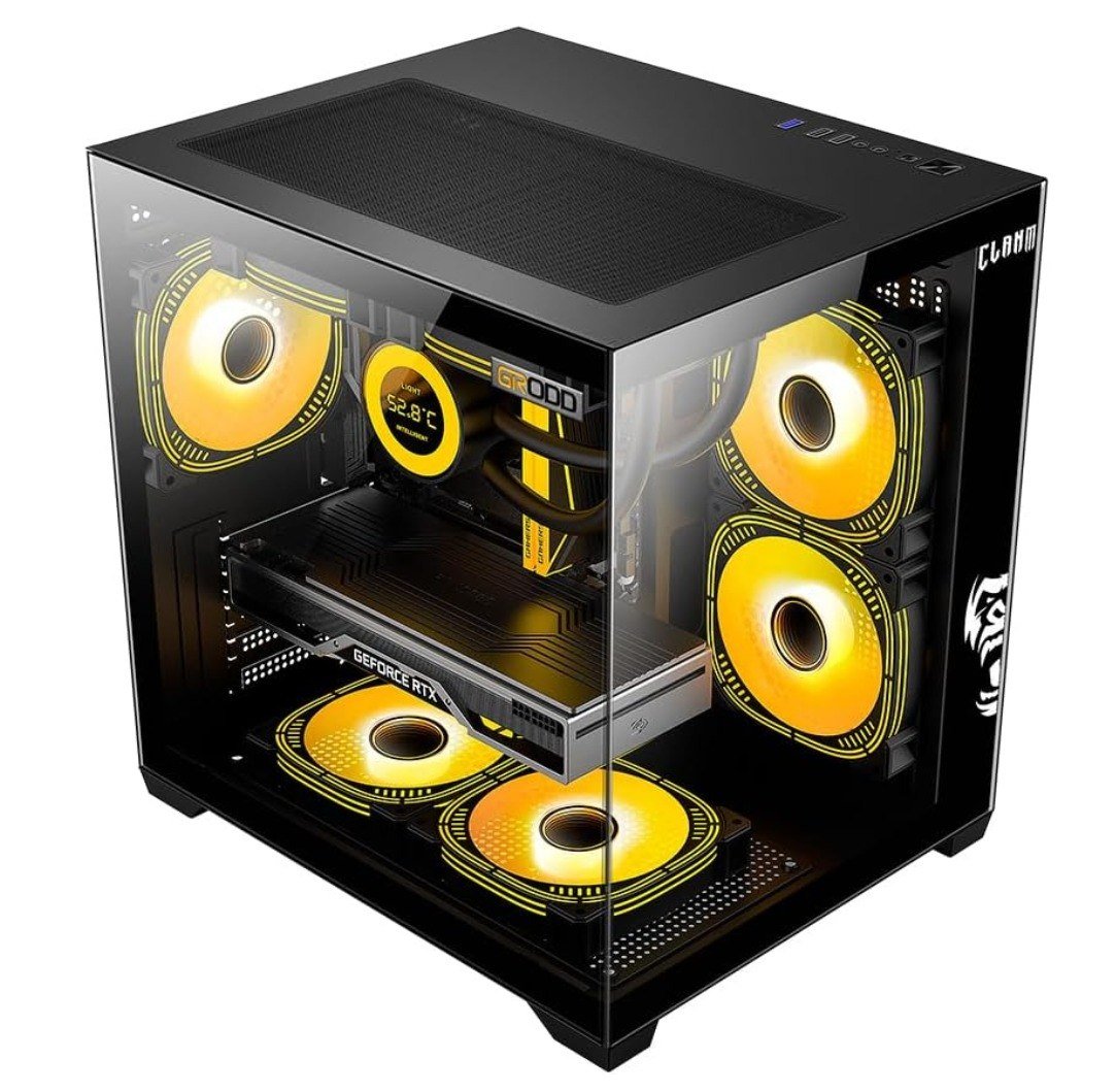 Gabinete Gamer Aquário Lateral Vidro Espaçoso Grande Preto 🛒