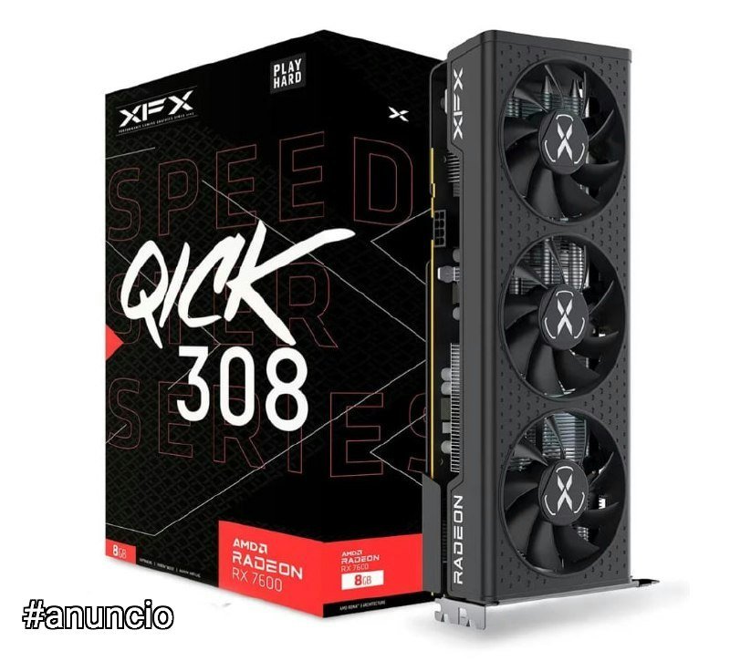 Placa de Vídeo XFX AMD Radeon RX 7600 Series Graphics Cards, 8GB GDDR6 🛒