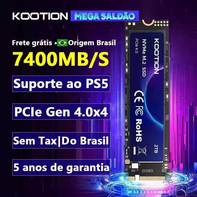SSD Kootion 1TB NVME x16 Plus 7400Mb/s 🛒