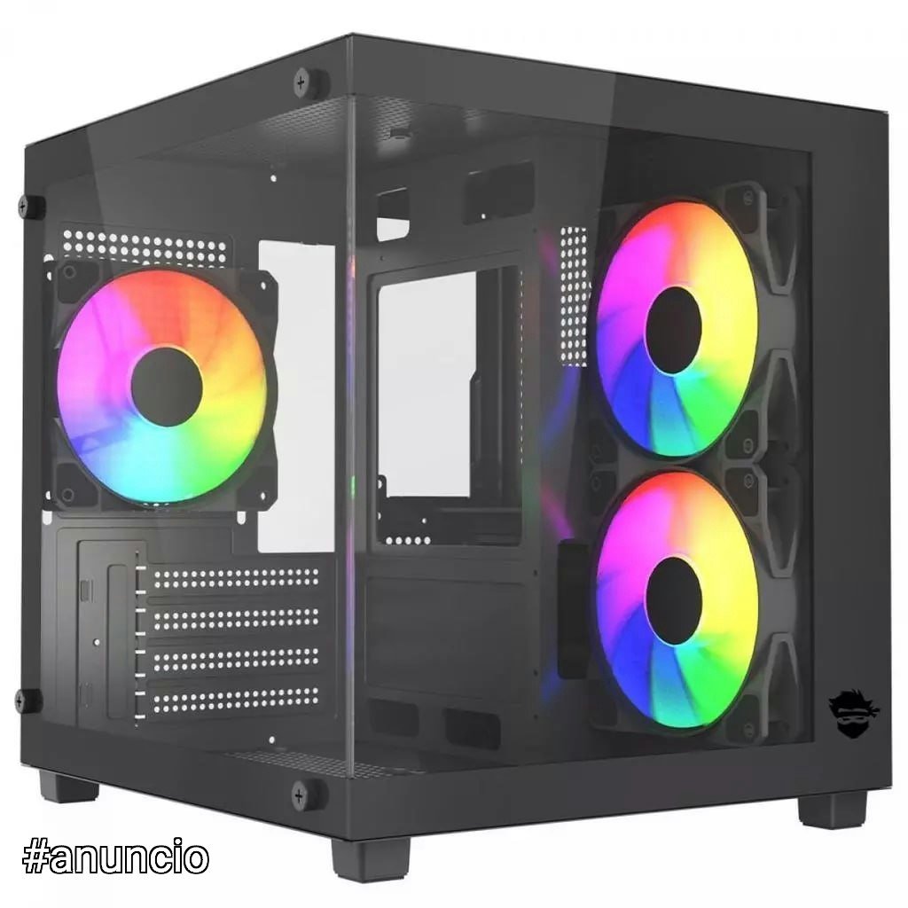 Gabinete Gamer Ninja Ryomaru, Mini Tower, Vidro Temperado, mATX, Sem Fonte, Com 3 Fans Rainbow 🛒