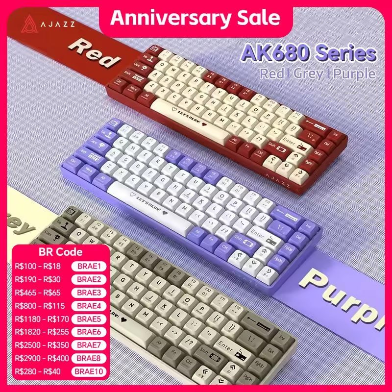 Teclado Mecânico Ajazz AK680 RGB WIRED, Hot-Swap 🛒