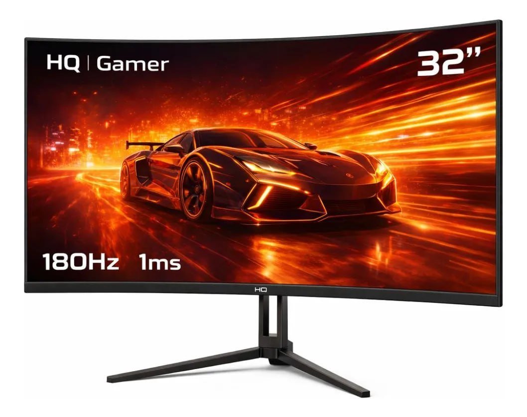 Monitor Gamer HQ 32" Curvo 180Hz QHD 🛒
