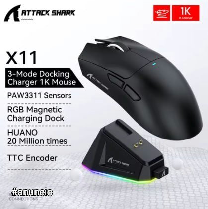 Mouse Sem Fio Attack Shark X11 / X11SE 22000 DPI 🛒