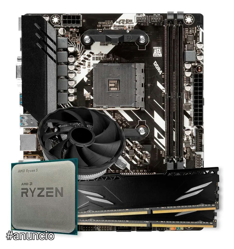 Kit Upgrade Gamer Amd Ryzen 5 5500 + B450m + 16gb Ddr4 🛒