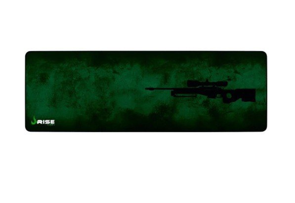Mousepad Gamer Rise Mode Speed, Sniper, Estendido (900x300mm), Verde, Borda Costurada 🛒