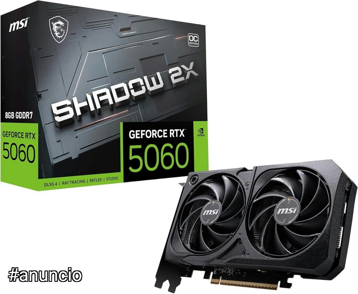 Placa de Video MSI RTX 5060 Shadow 2X OC 8GB GDDR7 🛒