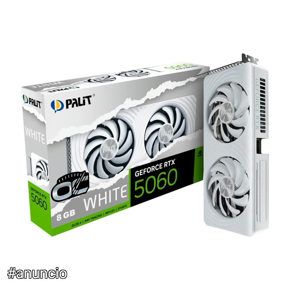 Placa de Video Palit GeForce RTX 5060 WHITE OC 8GB GDDR7 128bit 🛒