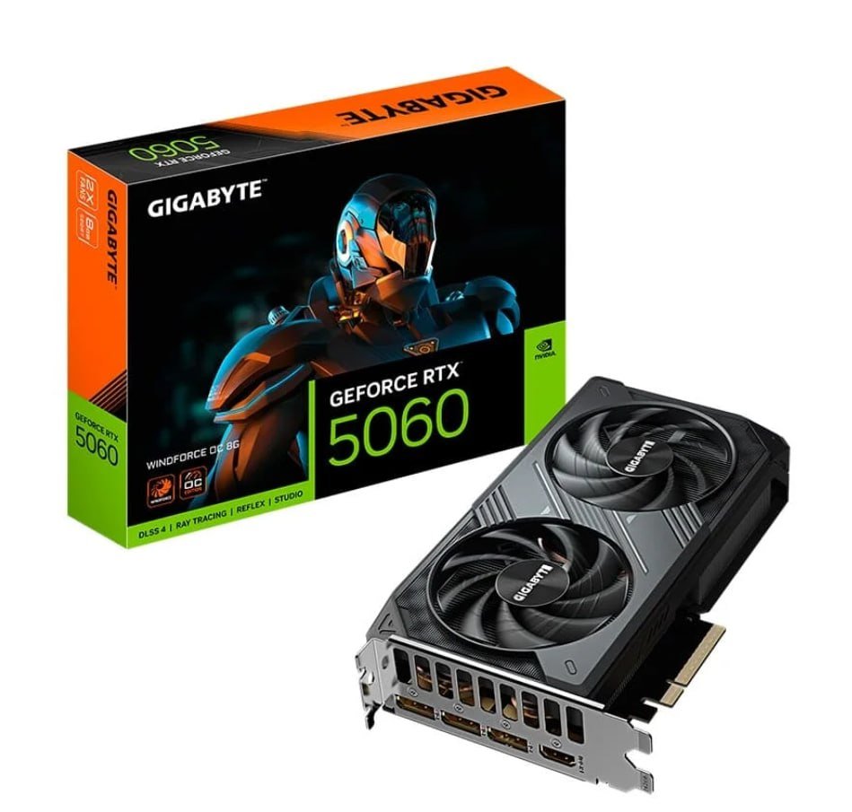 Placa de Vídeo Gigabyte RTX 5060 WINDFORCE OC 8G 🛒
