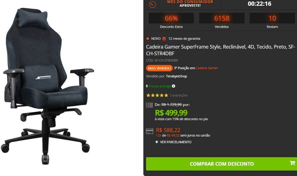 Cadeira Gamer SuperFrame Style 🛒