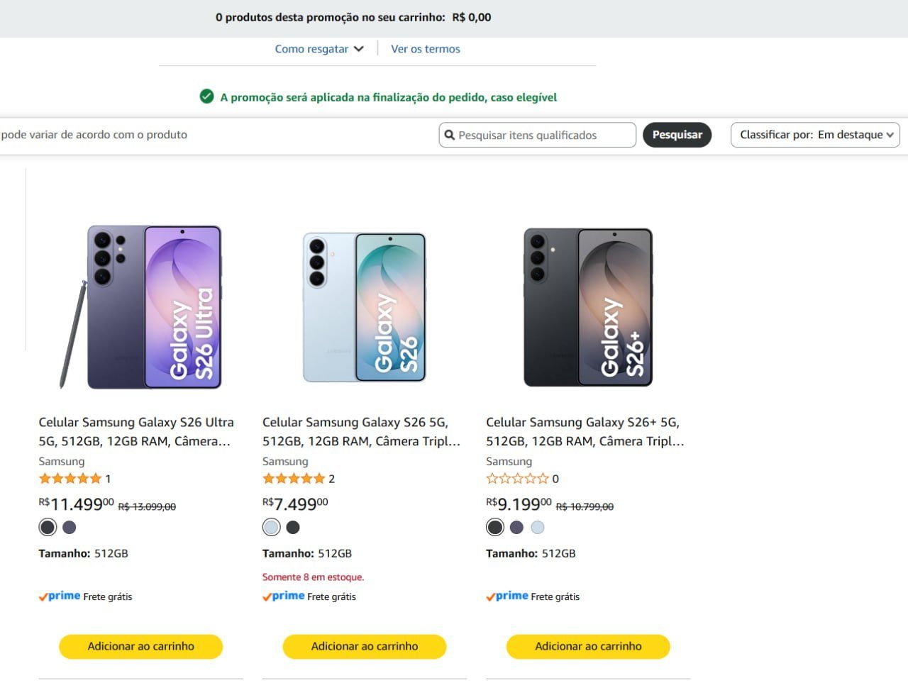 Cupom 40% OFF Samsung S26 🛒