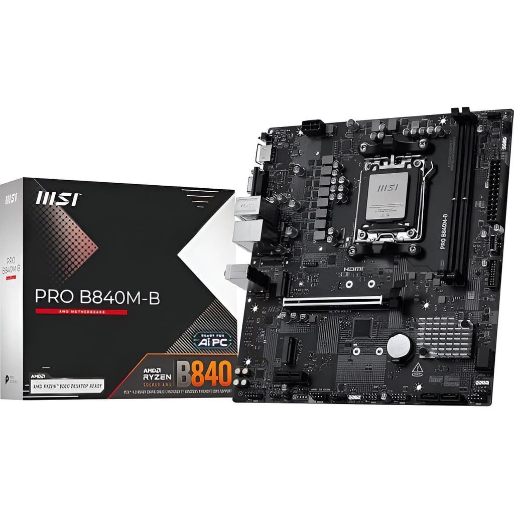 Placa-Mãe MSI PRO B840M-B AM5 para Ryzen DDR5 mATX M.2 NVMe HDMI VGA 🛒