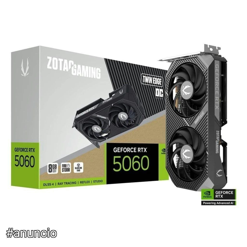 Placa de Vídeo GPU Zotac Gaming Geforce RTX 5060 8GB 128bits GDDR7 Twin Edge OC ZT-B50600H-10M 🛒