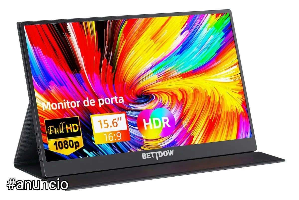 Monitor Portátil Gamer Bettdow 15.6'' Full HD 60Hz IPS Compatível 4K Preto 🛒