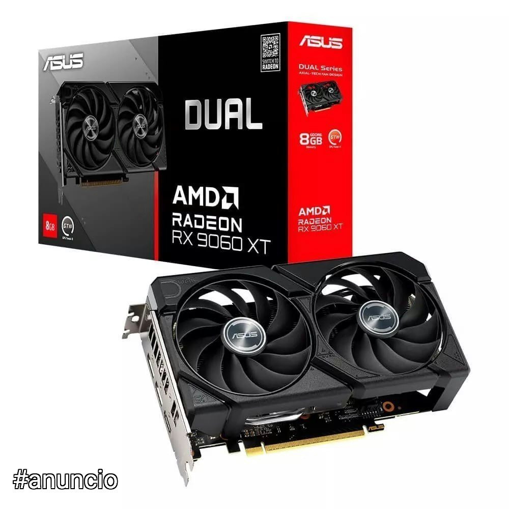 Placa de Vídeo AMD Radeon ASUS RX 9060 XT Dual Series 8G GDDR6 128 bits 90YV0MI1-M0NA00 RX 9060 XT 🛒