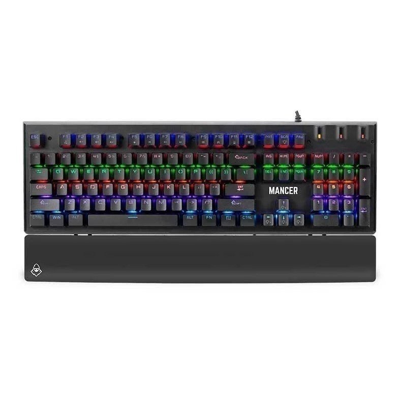 Teclado Mecanico Mancer Tharix, Rainbow, ABNT2, Switch Vermelho, Preto, MCR-THX-RBW01