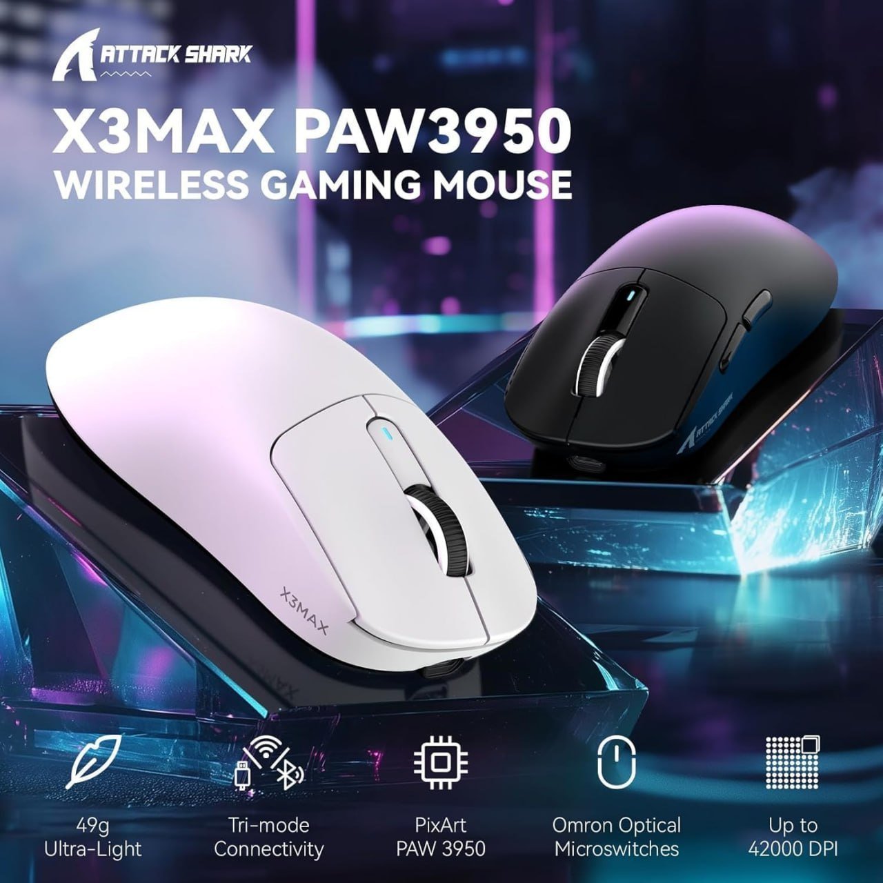 Mouse sem fio Attack Shark X3 MAX 🛒