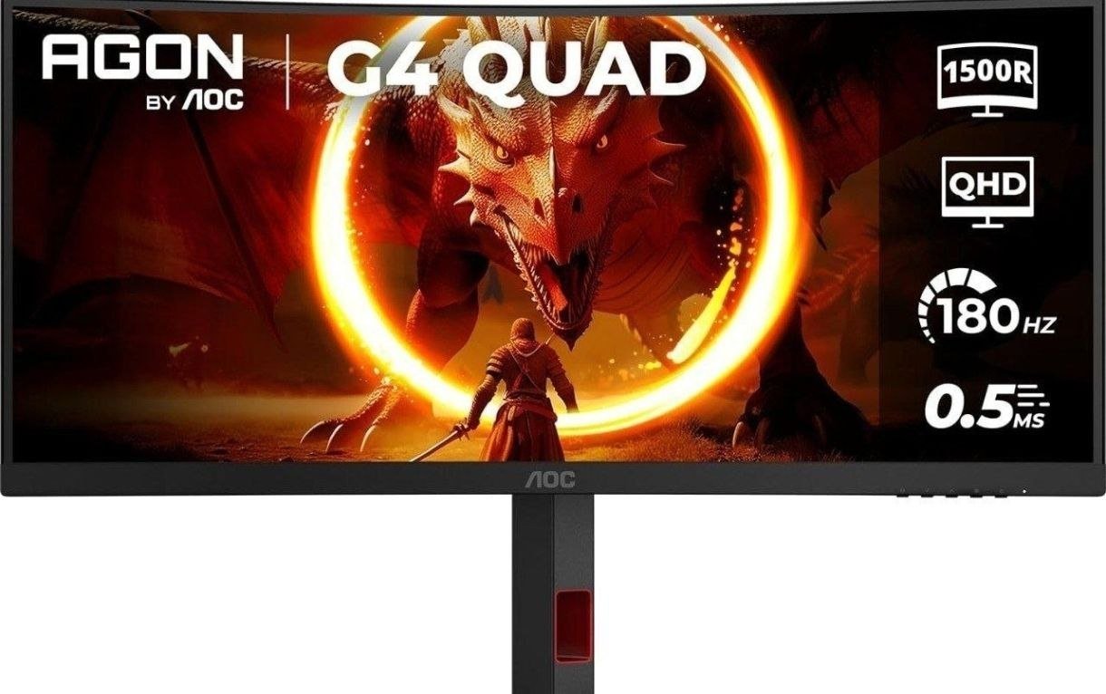 Monitor Gamer Curvo AOC AGON QUAD 34" Ultrawide WQHD 180Hz 0,5ms Base Ajustável U34G4C 🛒