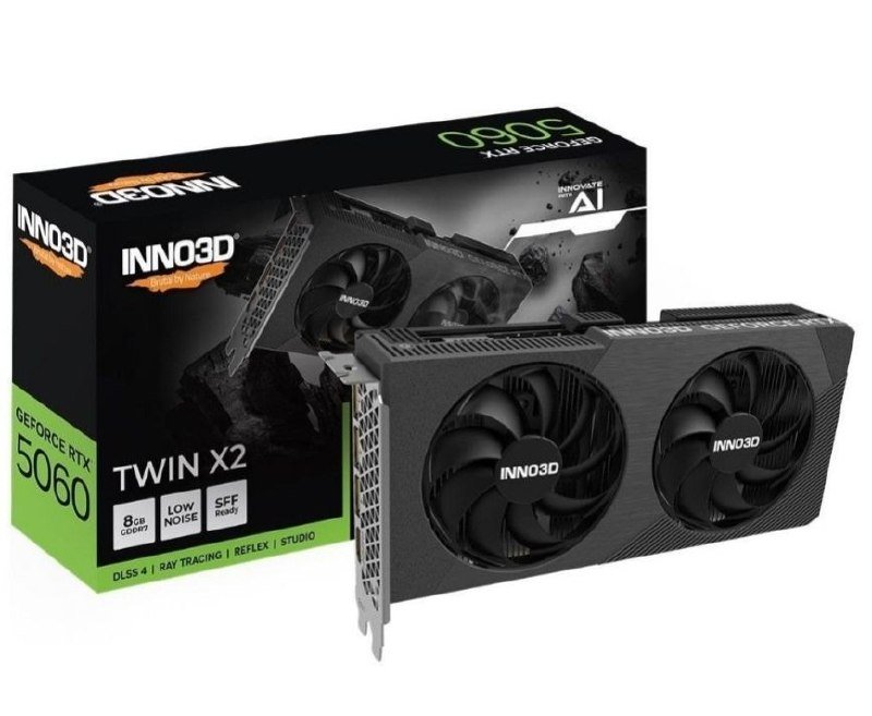 Placa de Vídeo Gpu Inno3d Geforce Rtx 5060 Twin X2 8gb 128bits Gddr7 🛒